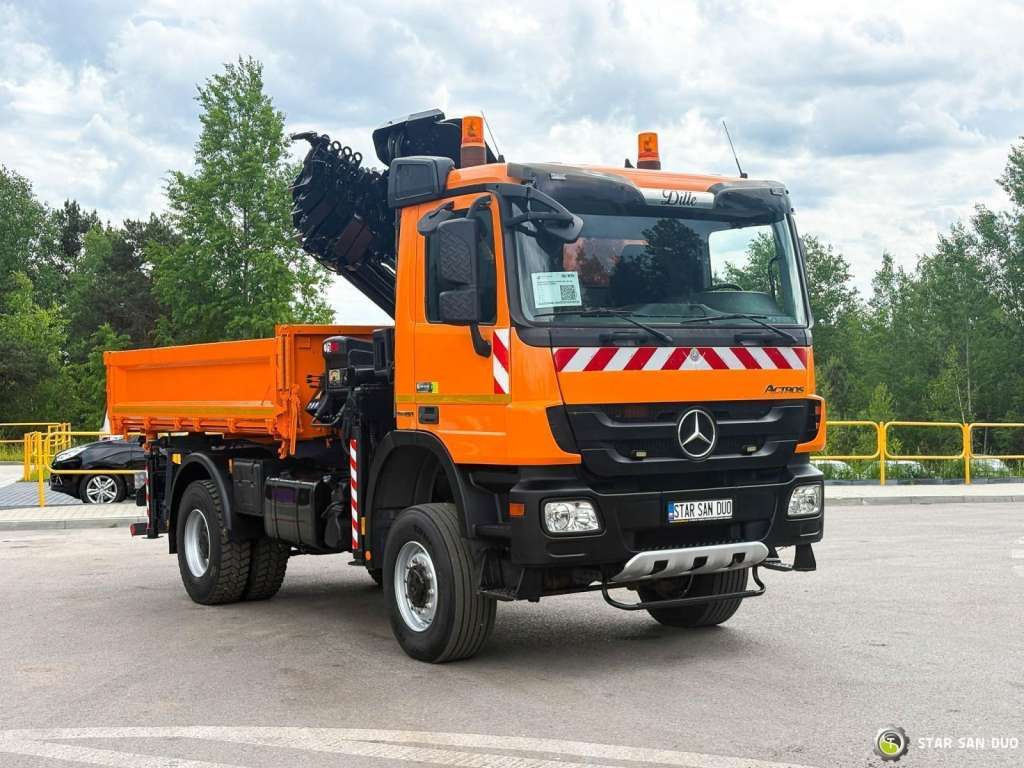 Camion grue Mercedes-Benz  Actros 1841 AK 4x4 Hiab 288E-7 Crane Kipper: photos 9