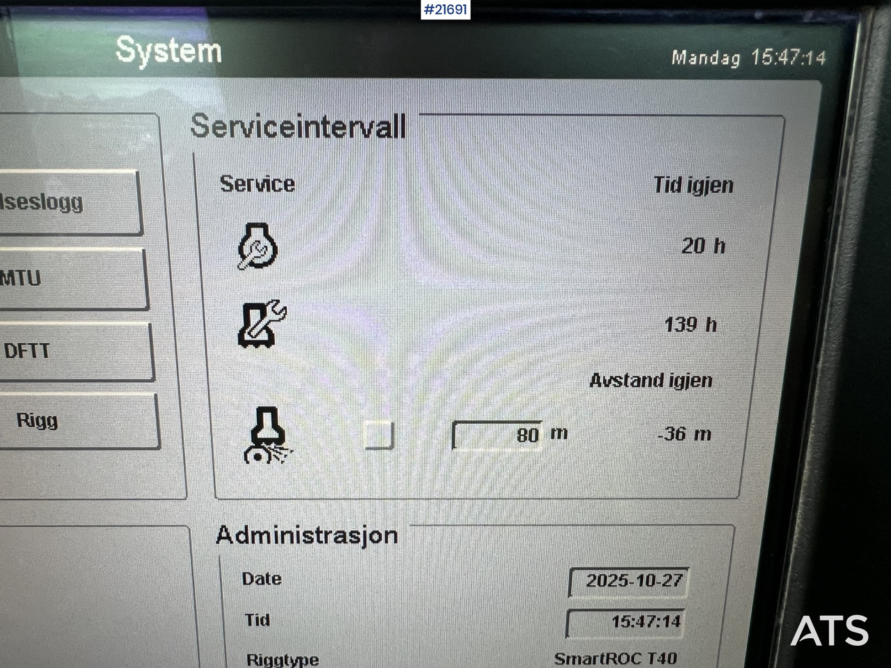 Foreuse Atlas Copco Smartroc T40-11 borerigg m/2540 hammer,CME sliper og gps: photos 39 Foreuse Atlas Copco Smartroc T40-11 borerigg m/2540 hammer,CME sliper og gps: photos 39