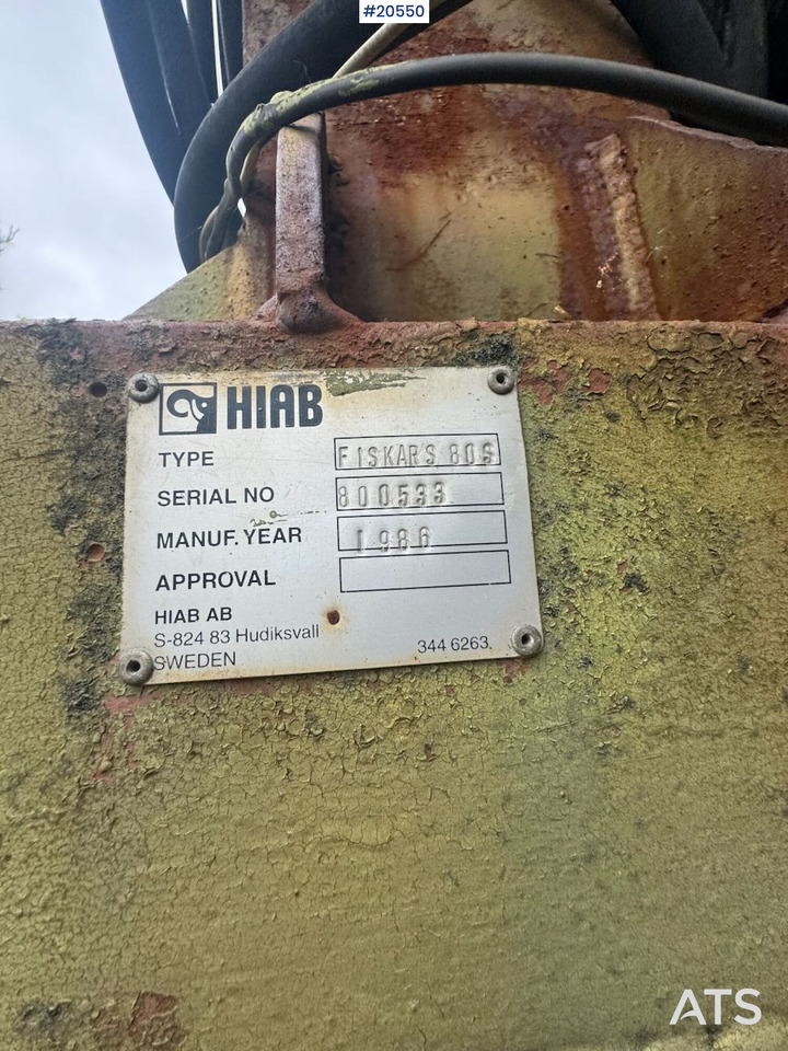 Grue auxiliaire pour Engins de chantier Hiab Fiskars 80S: photos 7
