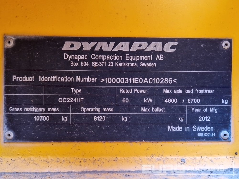 2012 Dynapac CC224HF - Compacteur: photos 2 2012 Dynapac CC224HF - Compacteur: photos 2