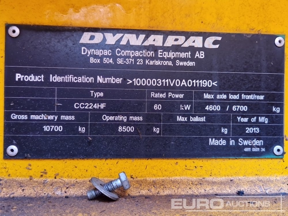 2013 Dynapac CC224HF - Compacteur: photos 2 2013 Dynapac CC224HF - Compacteur: photos 2