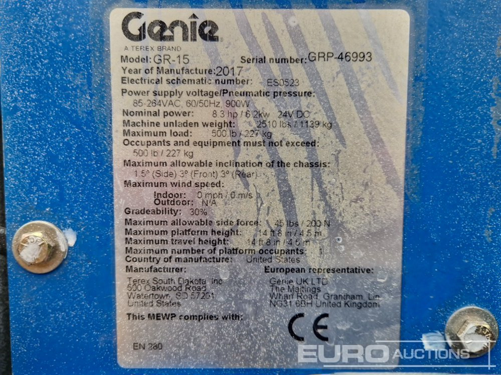 Nacelle à mât vertical 2017 Genie GR-15: photos 22