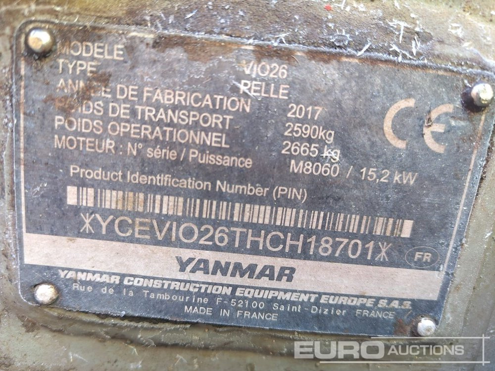2017 Yanmar ViO26 - Mini pelle: photos 2 2017 Yanmar ViO26 - Mini pelle: photos 2