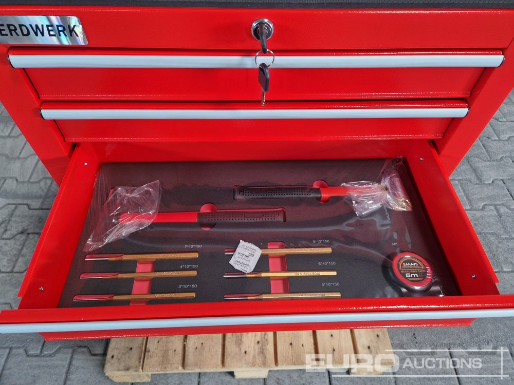 Matériel de chantier Unused ERDWERK ER7 Tool Cabinet, 7 Drawers, including Tools: photos 7