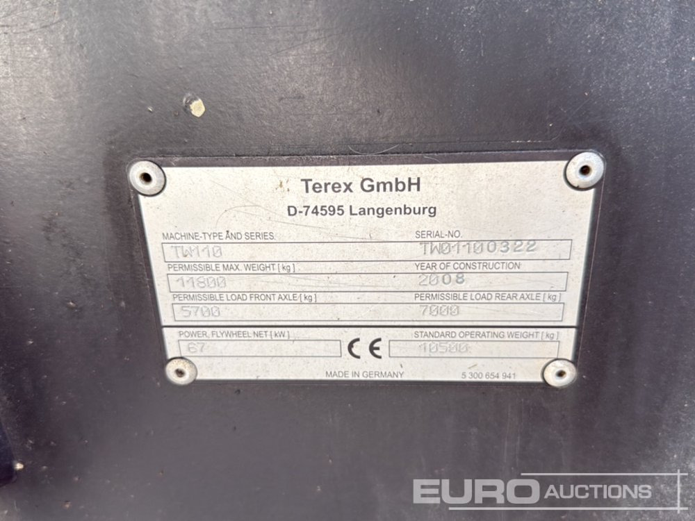 Pelle sur pneus 2008 Terex TW110: photos 35