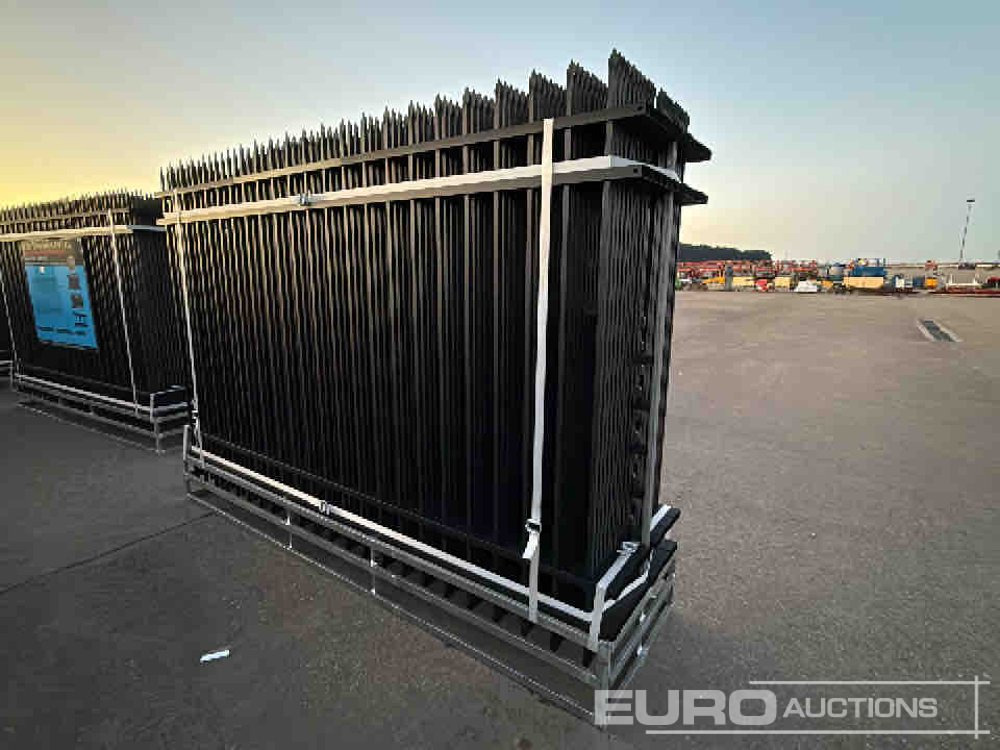 Outil/ Équipement neuf Unused 2025 KMY Industrial Iron Site Fence, Qty (20 of) Fence Panels, (20 of) Posts (W10XH6') Powder Coated Surface: photos 6