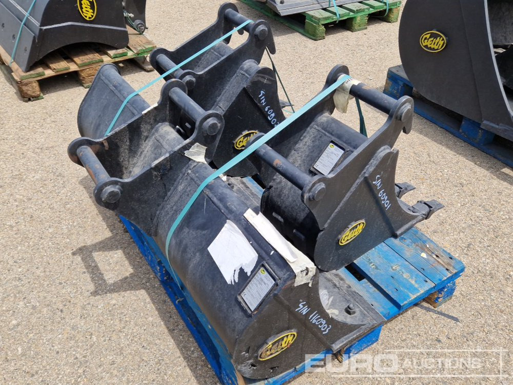 Unused Geith G03R-1200 48" Ditching Bucket, H03-0300 12" Digging Bucket, H03-450 18" Digging Bucket 40mm Pin to suit Mini Excavator / Conjunto Cazos - Godet: photos 1 Unused Geith G03R-1200 48" Ditching Bucket, H03-0300 12" Digging Bucket, H03-450 18" Digging Bucket 40mm Pin to suit Mini Excavator / Conjunto Cazos - Godet: photos 1