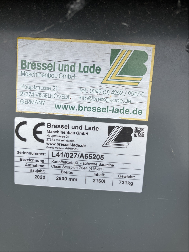 Bressel und Lade Kartoffelkorb XL - Chargeur frontal pour tracteur: photos 2 Bressel und Lade Kartoffelkorb XL - Chargeur frontal pour tracteur: photos 2
