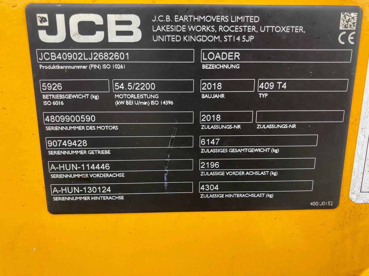 JCB Radlader Typ 409 - Chargeuse: photos 2 JCB Radlader Typ 409 - Chargeuse: photos 2