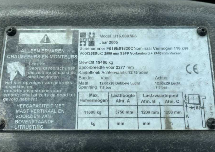 Chariot élévateur diesel Hyster H16.00XM-6: photos 6