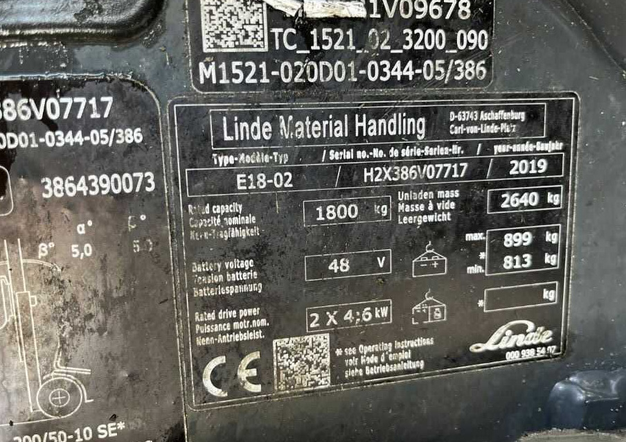 Linde E18-02 - Chariot élévateur électrique: photos 4 Linde E18-02 - Chariot élévateur électrique: photos 4