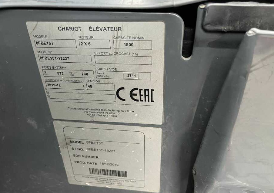 Toyota 8FBE15T - Chariot élévateur électrique: photos 4 Toyota 8FBE15T - Chariot élévateur électrique: photos 4