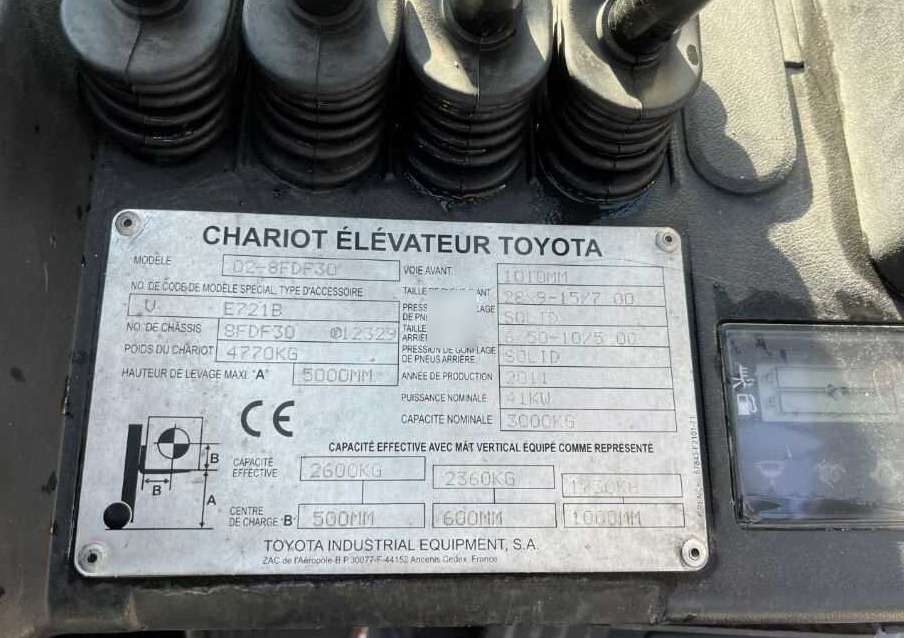 Toyota 8FDF30 - Chariot élévateur diesel: photos 4 Toyota 8FDF30 - Chariot élévateur diesel: photos 4