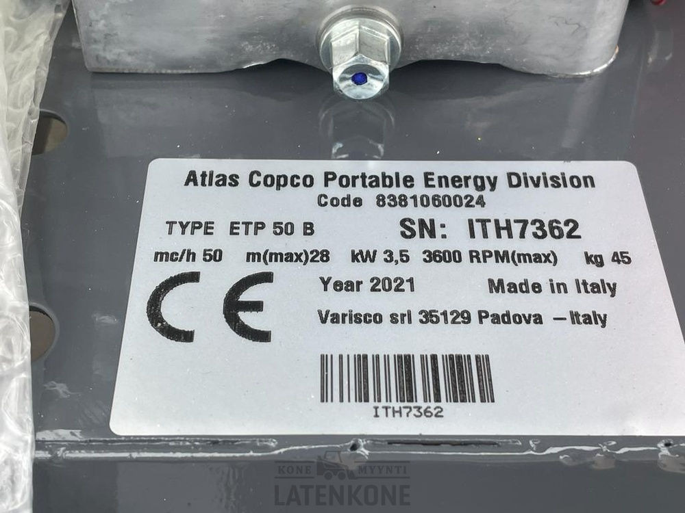 Pompe à eau Atlas Copco ETP 50B vesipumppu: photos 17