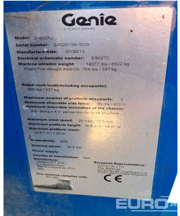 2013 Genie Z45/25 - Nacelle: photos 5 2013 Genie Z45/25 - Nacelle: photos 5