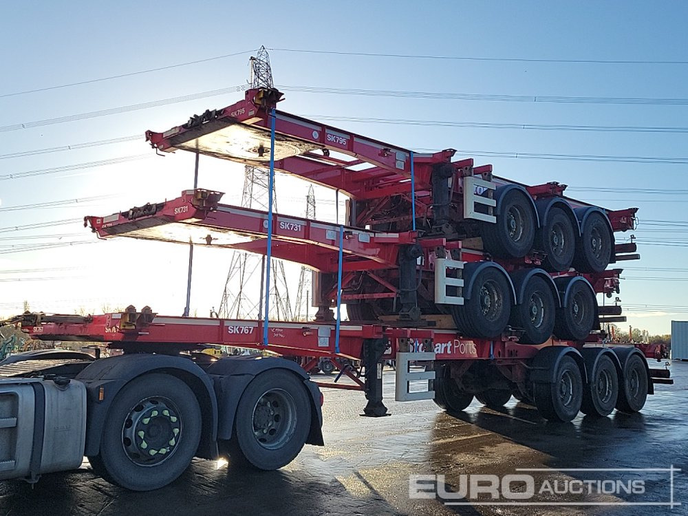 2015 SDC Tri Axle Sliding Skeletal Trailer (3 of) - Semi-remorque plateau: photos 1 2015 SDC Tri Axle Sliding Skeletal Trailer (3 of) - Semi-remorque plateau: photos 1