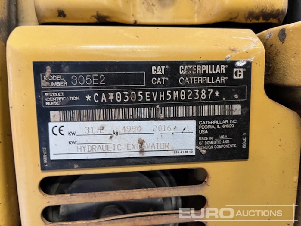 Mini pelle 2016 CAT 305E2: photos 18