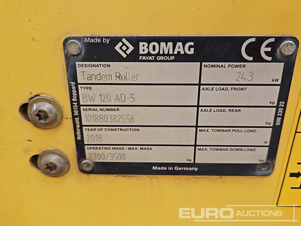 Compacteur 2018 Bomag BW120AD-5: photos 35
