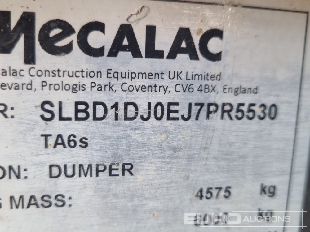 Mini tombereau 2018 Mecalac TA6S: photos 36