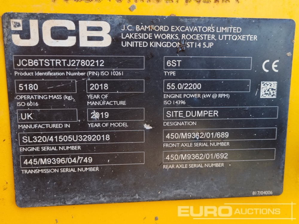 Mini tombereau 2019 JCB 6ST: photos 35