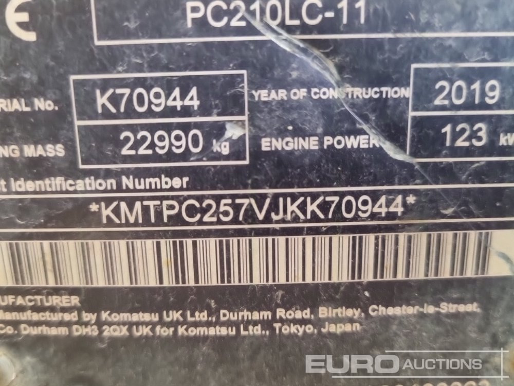 Pelle sur chenille 2019 Komatsu PC210LC-11: photos 43