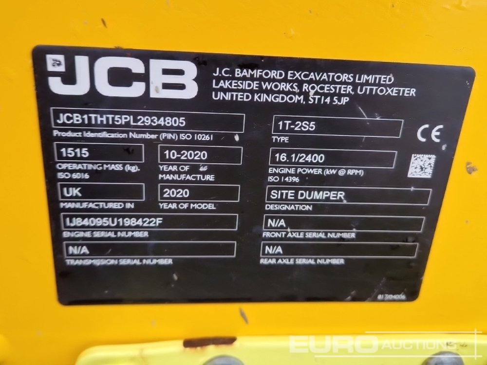 Mini tombereau 2020 JCB 1T-2S5: photos 31