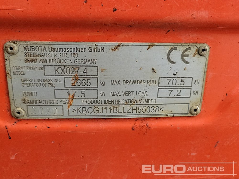Mini pelle 2020 Kubota KX027-4: photos 46