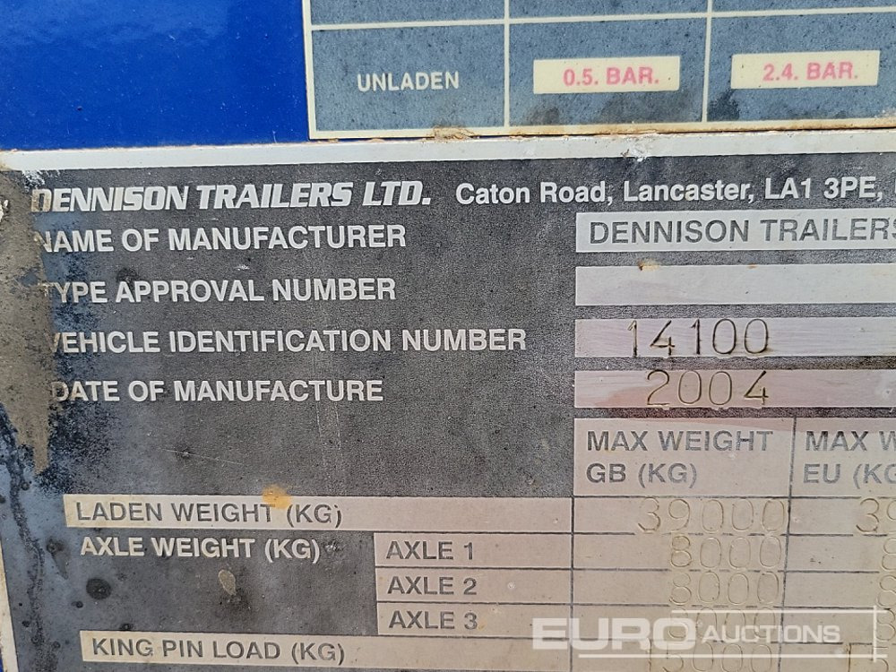 Semi-remorque plateau Dennison Trailers Tri Axle Skelton Trailer, Lift Axle: photos 35