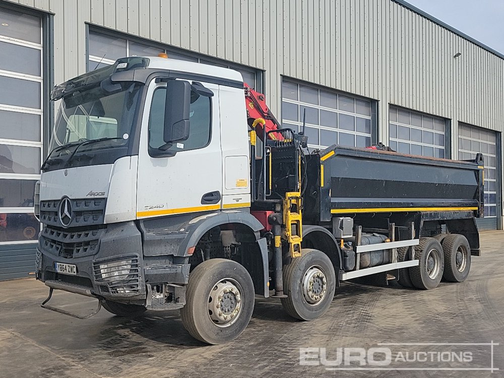 Mercedes Arocs 3240 - Camion benne, Camion grue: photos 1 Mercedes Arocs 3240 - Camion benne, Camion grue: photos 1