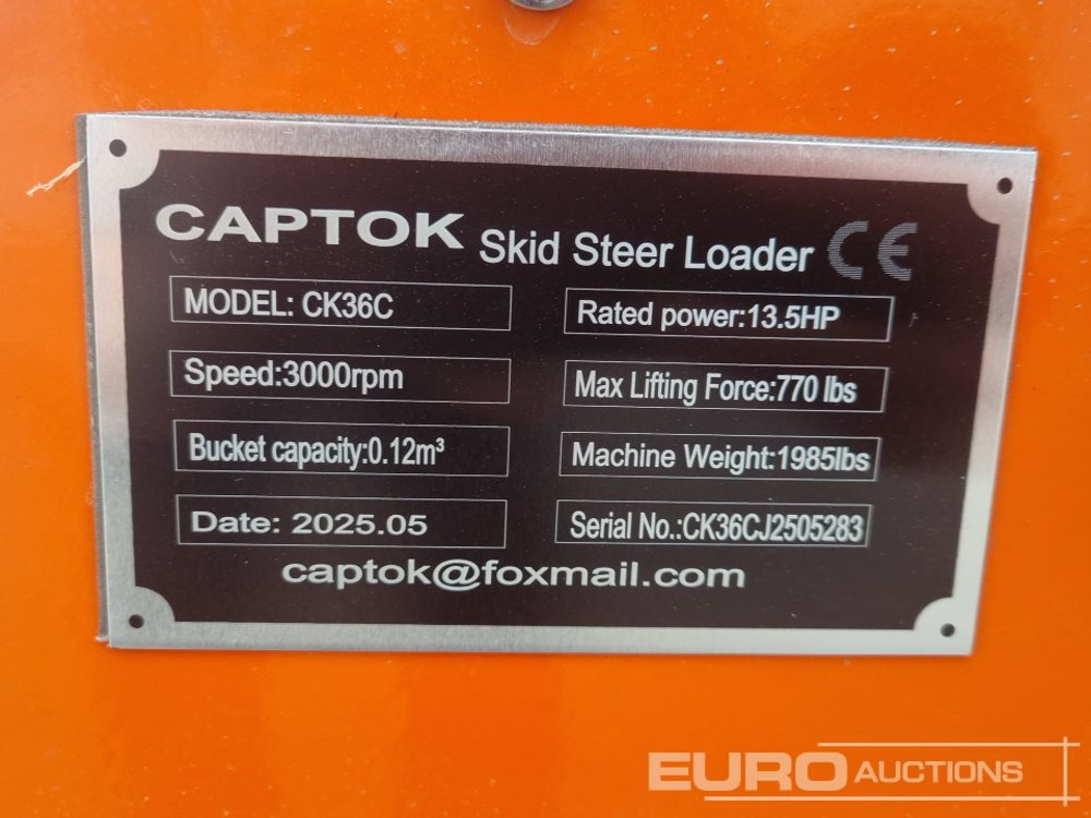 Mini chargeuse Unused 2025 Captok CK36C: photos 41