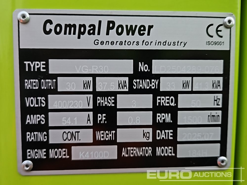 Unused 2025 Compal Power VG-R30 - Groupe électrogène: photos 2 Unused 2025 Compal Power VG-R30 - Groupe électrogène: photos 2