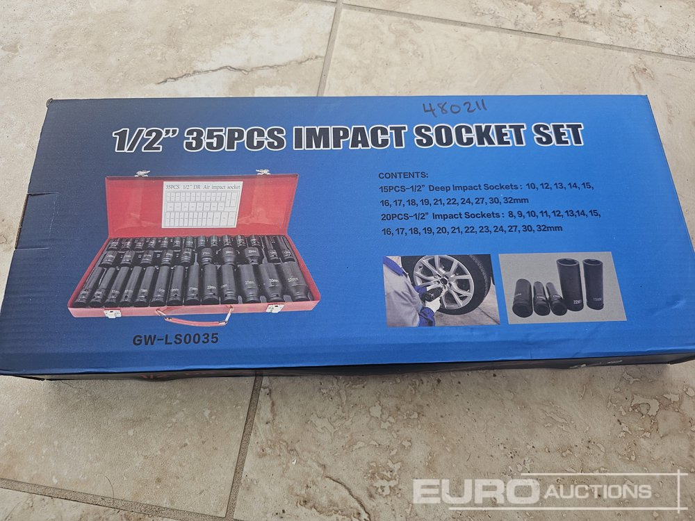 Unused 35Pcs 1/2" Deep Impact Socket Set (8-32mm) - Équipement de garage: photos 5 Unused 35Pcs 1/2" Deep Impact Socket Set (8-32mm) - Équipement de garage: photos 5