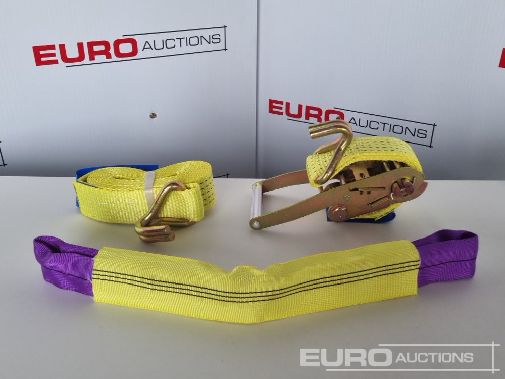 Matériel de chantier Unused Boss 4M x 50mm 5 Ton Ratchet Straps with Sling (4 of): photos 29