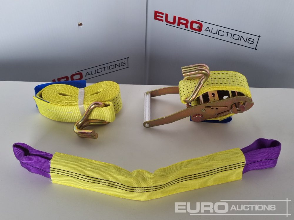 Matériel de chantier Unused Boss 4M x 50mm 5 Ton Ratchet Straps with Sling (4 of): photos 30