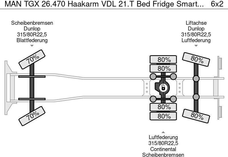MAN TGX 26.470 Haakarm VDL 21.T Bed Fridge Smart Select - crédit-bail MAN TGX 26.470 Haakarm VDL 21.T Bed Fridge Smart Select: photos 20