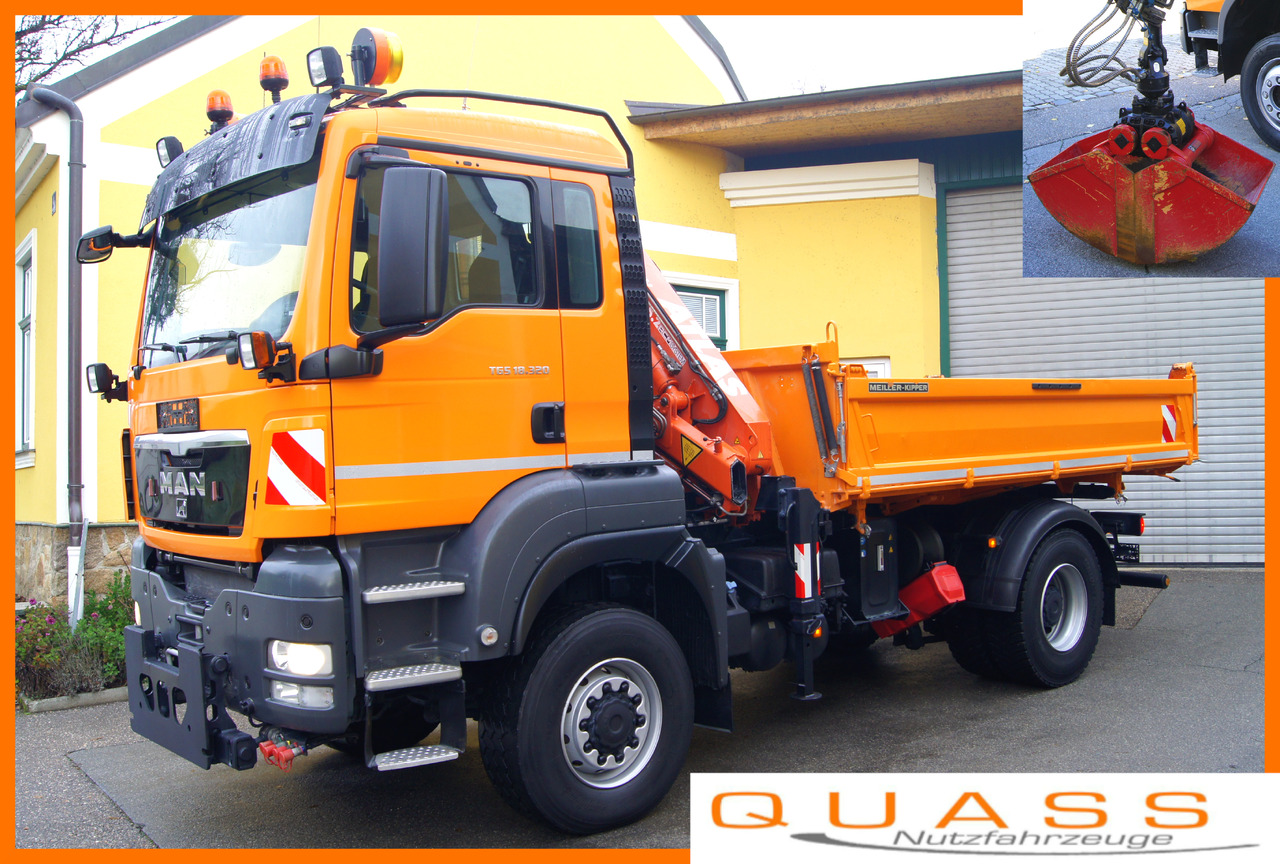 MAN TGS 18.320 BL 4x4/ TÜV/ ATLAS 65.2/ MEILLER/Winterdienst - Camion benne, Camion grue: photos 1 MAN TGS 18.320 BL 4x4/ TÜV/ ATLAS 65.2/ MEILLER/Winterdienst - Camion benne, Camion grue: photos 1