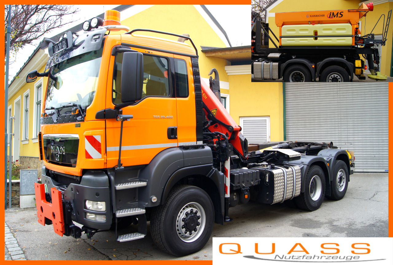 MAN TGS 28.400 BL 6x4-4/TÜV/PK12002/PALIFT/Winterdienst/Salzstreuer/Streuer/Schneepflug - Camion benne, Camion grue: photos 1 MAN TGS 28.400 BL 6x4-4/TÜV/PK12002/PALIFT/Winterdienst/Salzstreuer/Streuer/Schneepflug - Camion benne, Camion grue: photos 1
