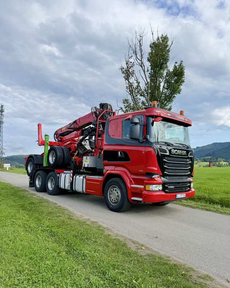 Camion grumier, Camion grue pour transport de bois SCANIA R580: photos 8