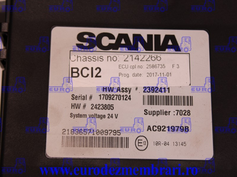 CALCULATOR BCI2 SCANIA NGS 2586735, 2472283, 2532344, 2722646, 2597422, 2532347, 2838014, 2792301, 2838013, 2851068 - Bloc de gestion pour Camion: photos 2 CALCULATOR BCI2 SCANIA NGS 2586735, 2472283, 2532344, 2722646, 2597422, 2532347, 2838014, 2792301, 2838013, 2851068 - Bloc de gestion pour Camion: photos 2