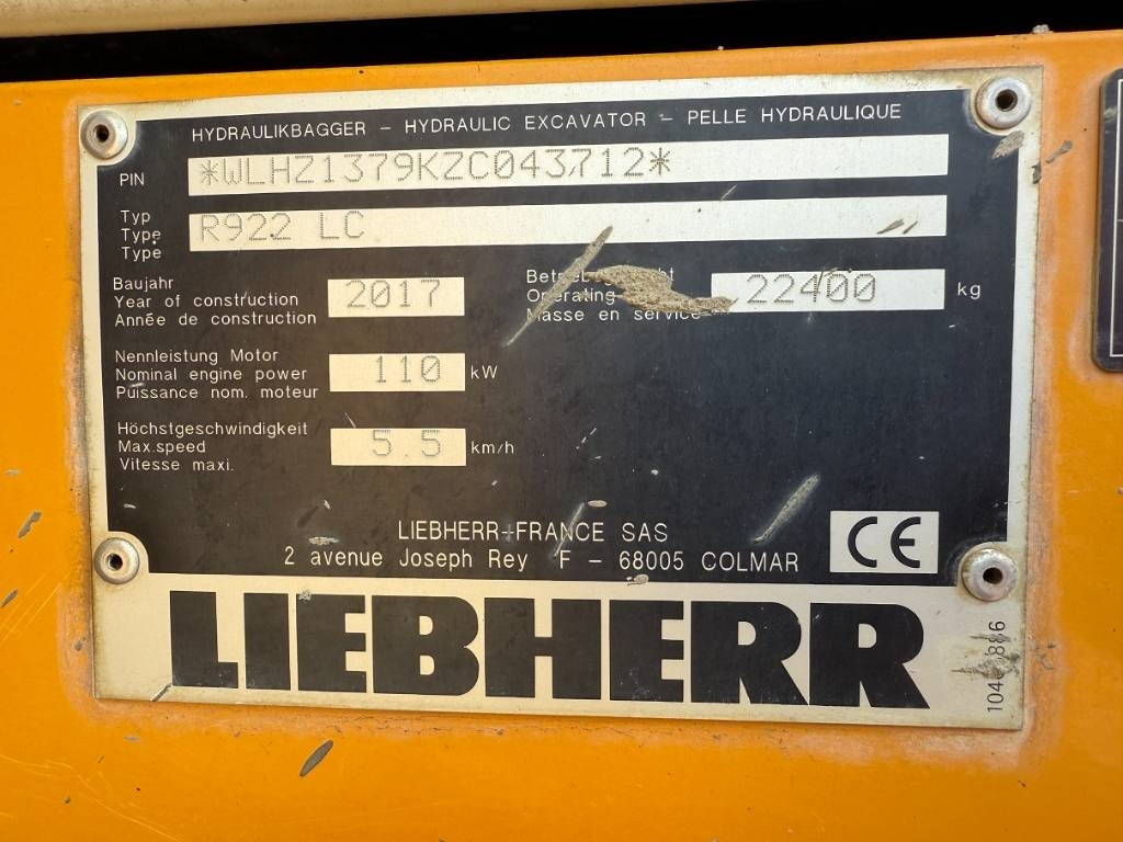 Liebherr R 922 LC - Pelle sur chenille: photos 2 Liebherr R 922 LC - Pelle sur chenille: photos 2