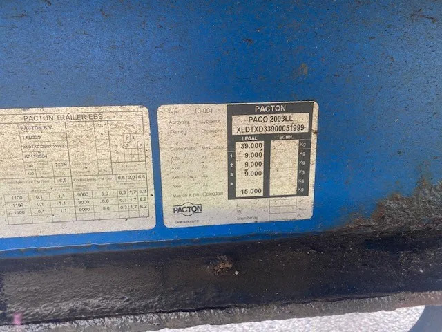 Pacton schuifzeil, 3 asser, SAF , luchtvering, trommelremmen - Semi-remorque rideaux coulissants: photos 4 Pacton schuifzeil, 3 asser, SAF , luchtvering, trommelremmen - Semi-remorque rideaux coulissants: photos 4